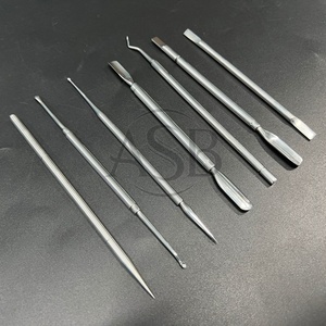 ที่ดันหนังกำพร้าทำจากสแตนเลสสตีลแข็งแบบ2-in-1อุปกรณ์ร้านเสริมสวยสีเงิน - Product Image 2