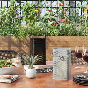 Sheet Iron Pillar Moroccan Candle Holder <b>Black</b> Coated Elegant Candle Jar Holder Lantern Candle Stand For Christmas - Product Image 2