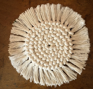 Posavasos con borlas de macramé | Patrón reversible | Decoración Bohemia para el hogar - Product Image 3