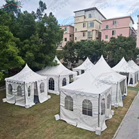Tente Pagode Modulaire 5x5m en PVC Imperméable, Ignifuge et Anti-UV pour Mariages, Fêtes et Expositions