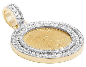 High Quality Hip Hop Sterling <b>Silver</b> With Round Moissanite Round Diamond <b>Charm</b> Pendant For Men Women - Product Image 2