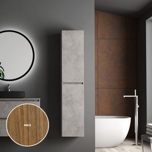 Londra armadio bagno colonna con 2 porte e 2 ripiani in vetro 162x40x32 cm Color miele confezione da 1 - Product Image 4
