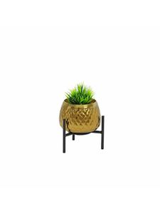 Maceta de metal dorado con soporte para restaurante, hotel, decoración del hogar al mejor precio de la India - Product Image 5