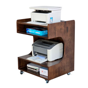 Natural Wood 2-Tier Mobile Printer <b>Shelf</b> TCN68039-60x50x70cm Office Furniture - Product Image 1