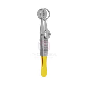 Forceps à chalazion manuel réutilisable en acier inoxydable demi-or ovale à grande plaque ouverte, outil de chirurgie ophtalmique de qualité supérieure - Product Image 1