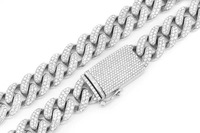 Chaîne cubaine CDJ 18MM en or jaune avec diamants de laboratoire, style hip-hop de luxe pour homme, idéale pour mariage et soirée, 22 pouces, plaqué or
