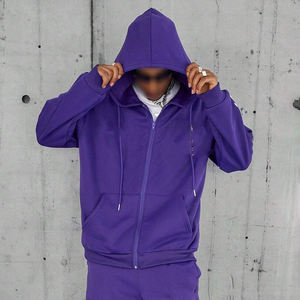 Sudaderas con Capucha Lisas de Alta Calidad, Personalizadas con Logotipo, Estilo Holgado para Hombre, con Capucha Desmontable de Piel Sintética y Cierre - Product Image 5