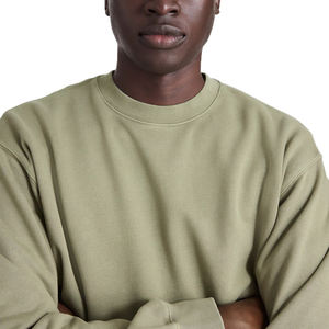 Sudadera de cuello redondo para hombre, logotipo personalizado de alta calidad, Jersey pesado con hombros caídos en blanco, sudaderas recortadas para hombre, OEM - Product Image 3