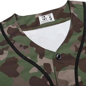 Maillots de baseball personnalisés camouflage pour les jeunes Maillots de baseball vierges à fines rayures Maillots de baseball vierges classiques Unisex THT WEARS - Product Image 3