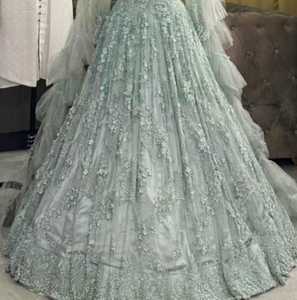 Haute qualité à la main Lehenga Choli pour les femmes robe en filet de soie brodée pour la fête de mariage porter une tenue traditionnelle imprimée à la main - Product Image 2