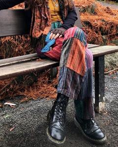 Pantalones vaqueros de mezclilla con parches para hombre, azul claro, de verano, a la moda, ajustados, con diseño patchwork - Product Image 3