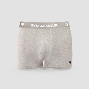 Bóxers Cómodos para Hombre, 100% Algodón, Transpirables, Corte Medio, Tejido de Punto, Tallas Grandes (XXL 4XL 5XL), Color Gris con Logotipo en la Cintura - Product Image 1
