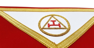 Delantal de capítulo de Arco Real del sumo sacerdote pasado rojo con bordado de oro uso masónico usable ceremonial con material de alta calidad - Product Image 5