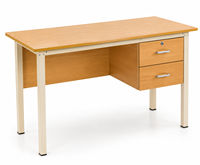 Escritorio para Profesor, Muebles Escolares con Cajonera, Escritorio para Computadora, Mesa de Oficina con Patas Metálicas