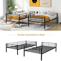 Lit superposé en métal moderne et robuste pour appartement, chambre à coucher, confortable, sûr et économique