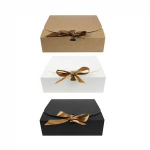 Caja de Presentación Plegable de Papel Kraft |   Lazo Decorativo Fácil de Montar para Envolver Regalos - Product Image 1