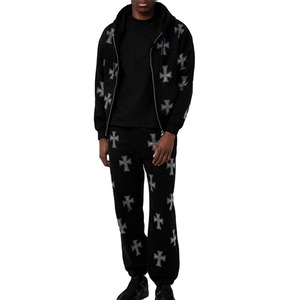 Nuevo Conjunto Deportivo Vintage para Hombre, Ropa de Invierno Cálida, con Pedrería, Logotipo Personalizado de Alta Calidad, Algodón Transpirable - Product Image 1