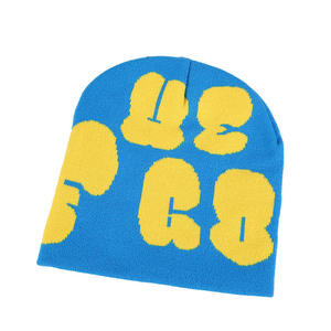 Venta al por mayor de gorro de invierno para adultos de punto cálido y suave con panel ligero de Hip Hop personalizado con personalidad, gorro de piel de melón en 18 colores - Product Image 6