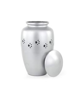 โกศเผาโลหะอลูมิเนียมสำหรับขี้เถ้าและซากมนุษย์ | โกศสวยงามทำด้วยมือสำหรับมนุษย์และสัตว์เลี้ยง (ตีนสีเทา) - Product Image 1