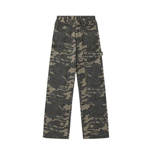 Custom Loose Fit Flare Jeans Hombres Apilados Denim Transpirable Diseño Venta al por mayor Tarifa Regular Pantalones Denim Jeans Lisos para Hombres - Product Image 1