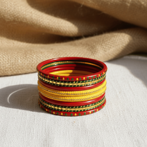 Set of 2 Regal <b>Red</b> Lac Bangles with Pearl Studs Elegant Pearl <b>Bracelets</b> & Bangles - Product Image 5