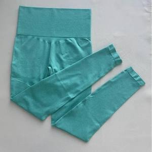 Pantalon de yoga sans couture taille haute pour femme, vêtements de sport respirants avec logo personnalisé, leggings de contrôle du ventre - Product Image 6