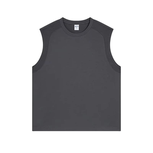 Camiseta sin mangas de poliéster y algodón ecológica, transpirable, de secado rápido, lavada, talla grande, para hombre, estilo deportivo, holgada, para verano, venta al por mayor - Product Image 1