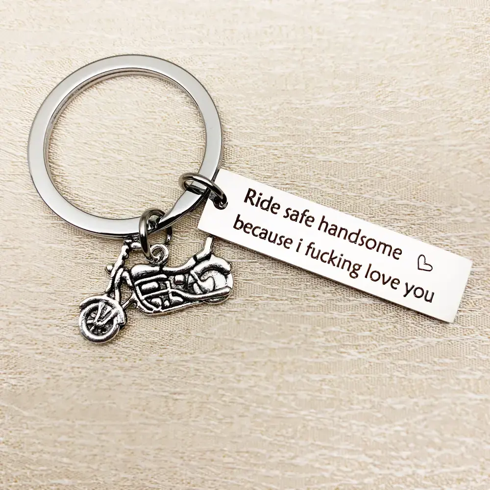 Portachiavi per biciclette regalo di san valentino un viaggio sicuro bello perché ti amo portachiavi per motociclisti Souvenir attivi per motociclisti