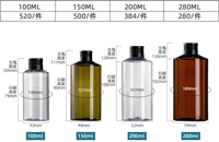 Bouteille cosmétique PET 100 ml avec bouchon à vis noir, impression de logo personnalisée, réutilisable, vide, pour soins de la peau