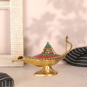 โคมไฟทะเลทำจากทองเหลืองของกำนัลของตกแต่งบ้านโคมไฟอลาดินสีทองสไตล์วินเทจตำนานการเพิ่มของขวัญ - Product Image 3