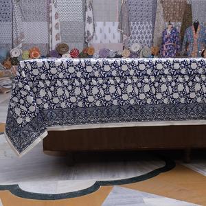 El mejor mantel con estampado floral a mano, hecho a mano de alta calidad para bodas, uso diario, mantel ecológico de algodón orgánico - Product Image 2