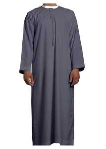 Thobe Thawb pour hommes de haute qualité, professionnel, de style arabe islamique, à manches longues, décontracté, couleur unie, vêtements musulmans pour le printemps - Product Image 5