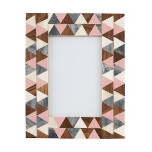 Atractivo marco de fotos de material natural con incrustaciones de hueso con resina y metal para exhibición de vajilla de pared - Product Image 5