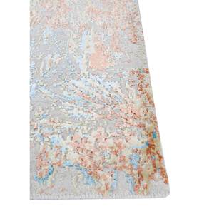 พรมไหมพรมและไหมไผ่ถักมือสีเบจและสีน้ำตาลลายแบบนามธรรมสำหรับห้องนั่งเล่นหรือห้องนอนวัยรุ่น-Srb(703) - Product Image 4