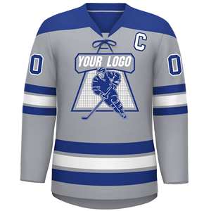 Maillot de hockey personnalisable, vêtements d'équipe, violet, blanc, noir, rayé, col en V, lettres cousues, numéros, logo, design, tailles adultes et jeunes - Product Image 1