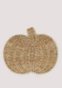 Assiette de présentation tressée en rotin style citrouille, décoration de table et murale bohème en osier, dessous-de-plat tressé en rotin - Product Image 6