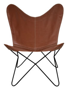 Silla Moderna de Cuero Genuino y Hierro con Diseño de Mariposa para Oficina en Casa, Bar, Restaurante, Cafetería - Product Image 2