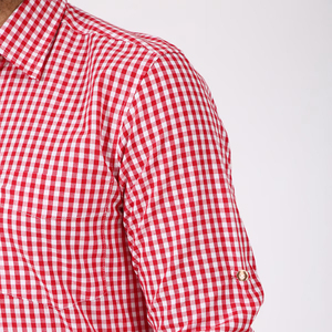 Nuevo estilo tradicional alemán camisa de hombre patrón a cuadros 100% algodón Oktoberfest Lederhosen Trachten otoño temporada cuerno botón - Product Image 4