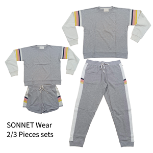 Ensemble de survêtement décontracté unisexe en maille imprimée délavée à l'acide, 2 ou 4 pièces, avec sweat à capuche et pantalon de jogging - Product Image 3