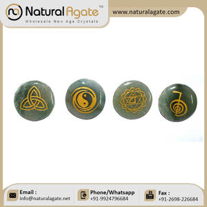ชุดจักระทรงสี่เหลี่ยมของ Orgone อัญมณีอัญมณีแกะสลักสัญลักษณ์ Usui reiki - Product Image 6
