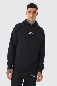 Ensemble de survêtement unisexe noir d'hiver 2025, élégant, XXL/XL, surdimensionné, confortable, 100% coton, avec poche kangourou, sweat-shirt à capuche et pantalon de jogging imprimé - Product Image 2