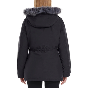 Veste mode d'hiver pour femmes Logo personnalisé Parkas imperméable longue grande taille vêtements d'extérieur avec col réversible à capuche - Product Image 4