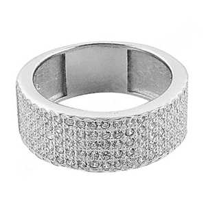 Bague en argent plaqué or rose à la mode avec zircone cubique pour femmes, bijoux tendance avec incrustation de moissanite, cadeau - Product Image 1