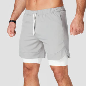 Men's Premium Quality Custom Printing Gym Fitness Double-<b>Layer</b> Workout Shorts Lightweight Cotton High Street Style Casual Shorts - Product Image 3