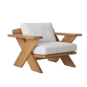 โซฟาไม้รูปตัว X สไตล์โมเดิร์นสไตล์ญี่ปุ่นสำหรับบ้านสวนร้านอาหารเฟอร์นิเจอร์พร้อมเบาะ - Product Image 2