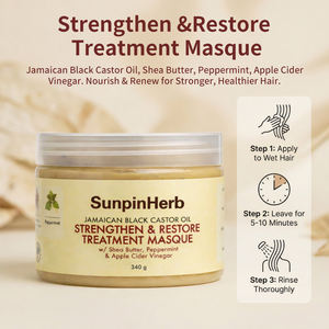 Traitement réparateur pour cheveux avec huile de ricin noire jamaïcaine et beurre de karité pour cheveux secs, abîmés, naturels, bouclés et ondulés - Product Image 1