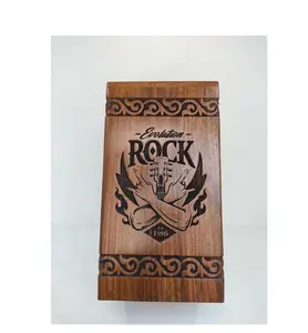 Cremación de madera para cenizas grandes urnas decorativas para cenizas caja de almacenamiento Rock Black diseño antiguo urna para cenizas funerarias para recuerdo - Product Image 1