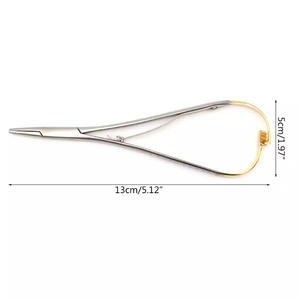 เครื่องมือผ่าตัด 14 ซม.สแตนเลส Mathieu ผู้ถือเข็มจัดฟันทองชุบ Handle - Product Image 2