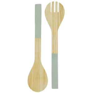 Cucharas de laca de bambú hilado Natural de alta calidad Color personalizado al por mayor Cuchara de servir de bambú hecha a mano ecológica - Product Image 3