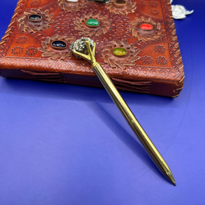 Wholesale Handcrafted Peru Pyrite <b>Crystal</b> <b>Pen</b> | Natural Money Magnet Stone <b>Pen</b> for Wealth, Success & Energy Healing - Product Image 1